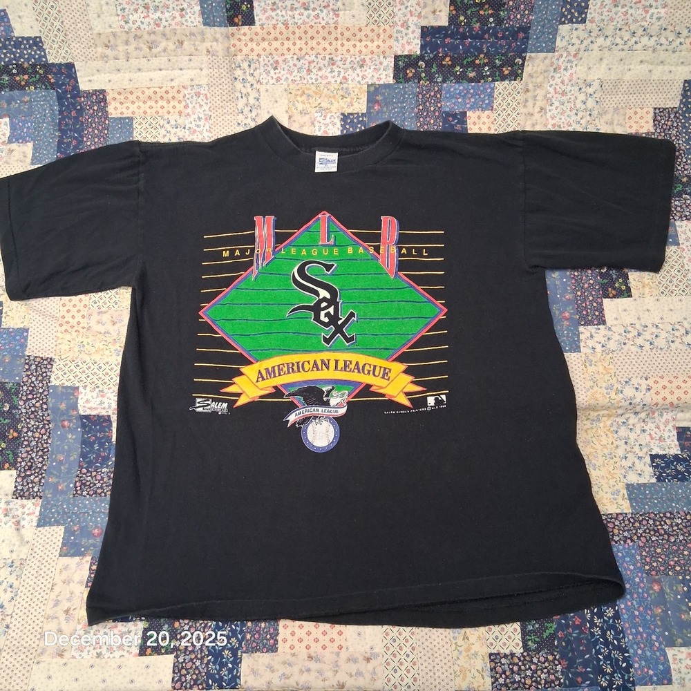 VTG Chicago White Sox Salem Sportswear 1992 Single Stitch Size XL Black